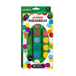 Caja de 21 acuarelas de ø28 mm. Alpino AQ000002