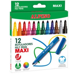 12 rotuladores de color Maxi Alpino AR000006N
