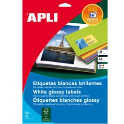 Etiqueta calidad foto 88,9x127 mm. 10HJ Din A-4 (40U) Apli 02922