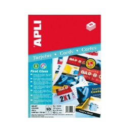 Tarjeta visita 86x54 mm. 250 g/m2 10HJ Din A-4 (100u) Apli