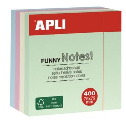 BL400 notas adhesivas pastel 75x75 col. surtidos Apli 10972