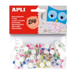 100 ojos móviles redondos color pupila Apli 13266