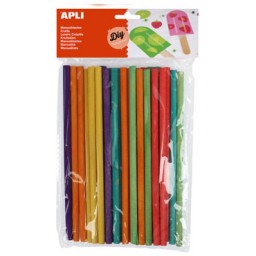 25 palos madera redondos color Apli 13482