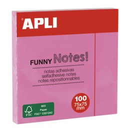 BL100 notas adhesivas rosa pastel 75x75 Apli 19082