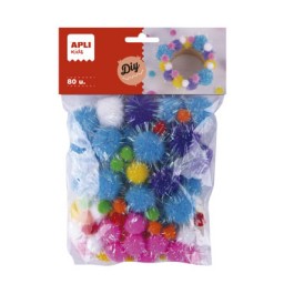 80 pompones glitters Apli 19366