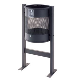 Papelera exterior P-61 gris Cilindro P61-GR