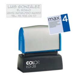 149308 Sello EOS 20 azul. 4 lineas personalizables. 14 x 38 mm. Colop &AZEOS20