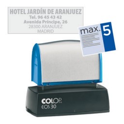 149314 Sello EOS 30 azul. 5 lineas personalizables. 18 x 47 mm. Colop &AZEOS30