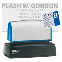 149322 Sello EOS 60 negro. 8 lineas personalizables. 37 x 76 mm. Colop &NEEOS60