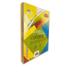 PQ100 cartulina colores fuertes surtidos A4 180 g/m²  DHP 40333