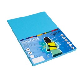 PQ100h papel azul turquesa A4 80g Fabrisa 15628