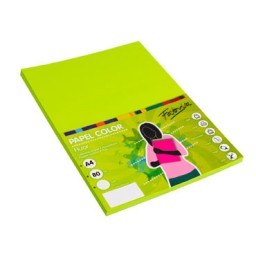PQ100h papel verde fluor A4 80g Fabrisa 15629