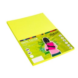 PQ100h papel amarillo fluor A4 80g Fabrisa 15632