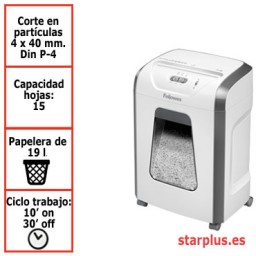 Destructora papel Fellowes 15C uso moderado 100017466