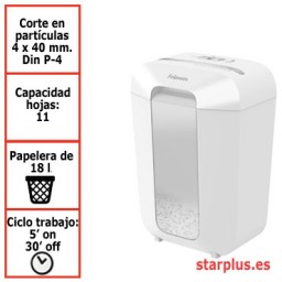 Destructora papel Fellowes LX70 blanca uso moderado 100017468