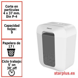 Destructora papel Fellowes LX50 blanca uso moderado 100110064
