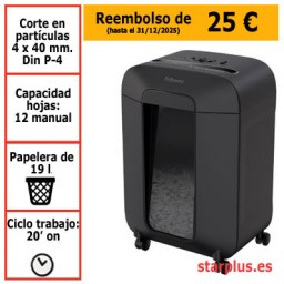 Destructora papel Fellowes LX85 negra uso moderado 4400801
