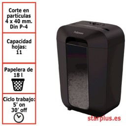 Destructora papel Fellowes LX70 negra uso moderado 4407501