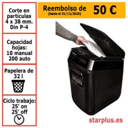 Destructora papel Fellowes Automax 200C automática 4653601