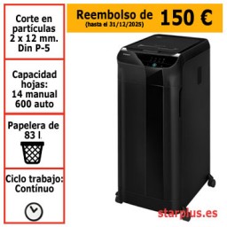 Destructora papel Fellowes Automax 600M automática microcorte 4657401