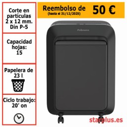 Destructora papel Fellowes LX211 negra uso moderado 5050201