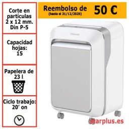 Destructora papel Fellowes LX211 blanca uso moderado 5050301