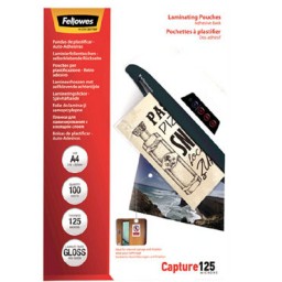 Pack 100 Fundas Plastificar 125 micras Adhesivas A4