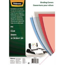 Pack de 100 portadas PVC transparente cristal A4 300 micras