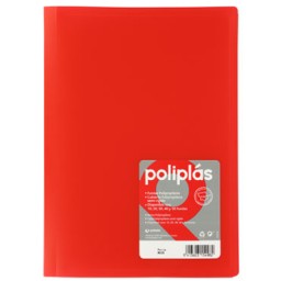 Carpeta 20 fundas Poliplás Folio rojo translúcido Grafoplás 01451251