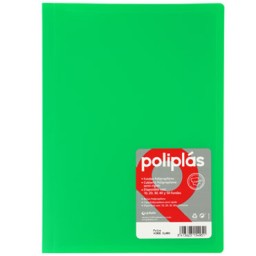 Carpeta 20 fundas Poliplás Folio verde translúcido Grafoplás 01451221