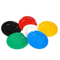 Plato llano plástico 17 cm. amarillo 53016AM