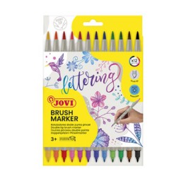 12 rotuladores Brush Makert doble punta Jovi 1312DP