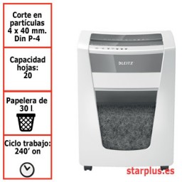 Destructora Leitz IQ Office Pro P4 blanco/plata 80060000