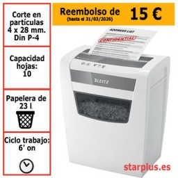 Destructora Leitz IQ Home Office P4 blanco/plata 80090100