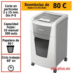 Destructora automática Leitz IQ 300 P5 blanca 80160000