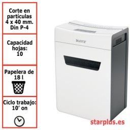 Destructora Leitz IQ Protect 10 P4 blanco/plata 80920000