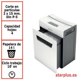 Destructora Leitz IQ Protect 4 P5 blanco/plata 80940000