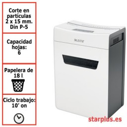 Destructora Leitz IQ Protect 6 P5 blanco/plata 80950000