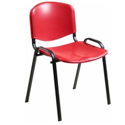 Pack 4 sillas confidente DADO plástico rojo