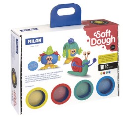 4 botes 116g. Soft Dough caras divertidas Milan 913304HF