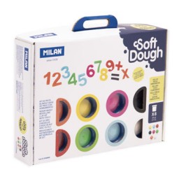 8 botes 59g. Soft Dough números y símbolos Milan 913308NM
