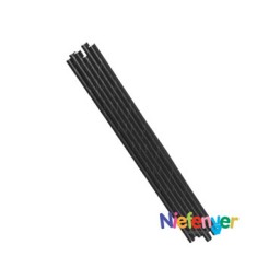 25 pajitas papel negras 20cm. Niefenver 2000114