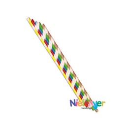 25 pajitas papel rayas 20cm. Niefenver 2000116