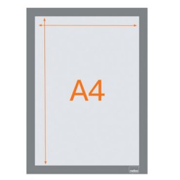 2 marcos magnéticos A4 plata Nobo 1915696