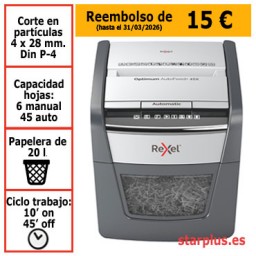 Destructora automática Rexel Optimum AutoFeed 45X 2020045XEU