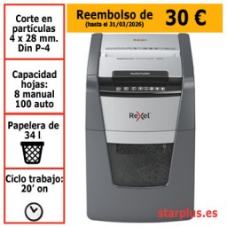 Destructora automática Rexel Optimum AutoFeed 100X 2020100XEU