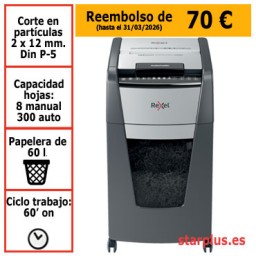 Destructora automática Rexel Optimum AutoFeed 300M microcorte