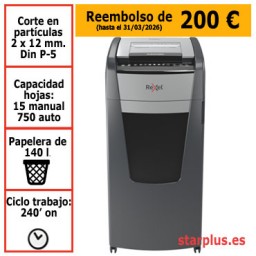 Destructora automática Rexel Optimum AutoFeed 750M microcorte