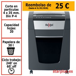 Destructora Rexel Momentum P420+ partículas P-4 2021420XEU