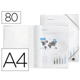 Carpeta 80 fundas espiral A4 transparente Liderpapel 10984